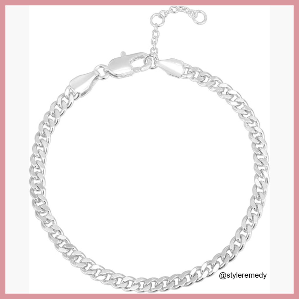 14k Gold Plated Curb Chain Adjustable Bracelet For Women